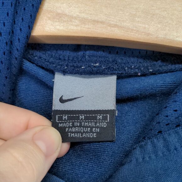 Nike Mens Pullover Hoodie Blue Medium Long Sleeve Shoulder Stripe - Picture 8 of 12